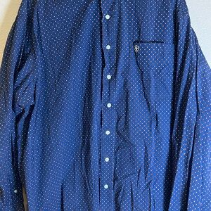 Ariat Shirt Mens 2XL Blue Western Button Down Long Sleeve Geometric Print Cotton
